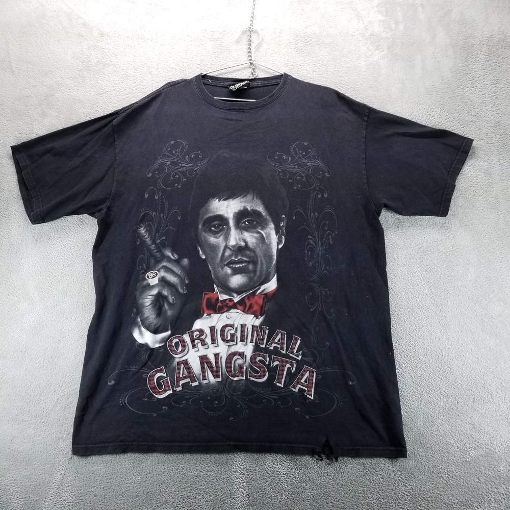 Scarface Shirt Mens 2XL Black Original Gangsta Made‎ in USA Short Sleeve